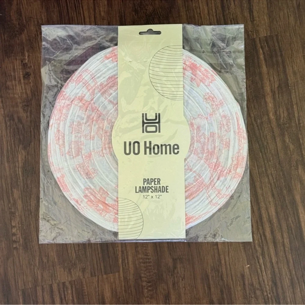 Urban Outfitters toile printed round paper Lantern pendant shad in pink
